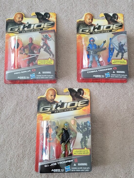 Hasbro Other - New G.I. Joe Retaliation Figures Lot Red Ninja Cobra Trooper GI Joe Trooper NWT